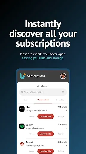 Скриншот 2 — Unroll.Me - Inbox Mail Cleaner