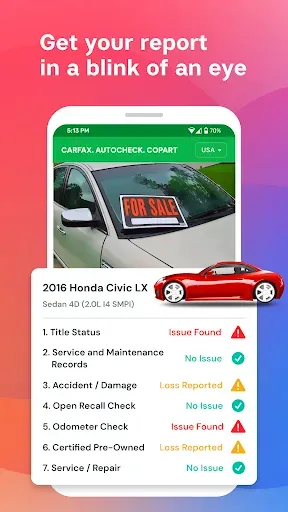 Скриншот 5 — VIN Report for Used Car Sale