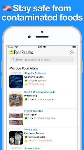 Скриншот 5 — Food Recalls & Alerts