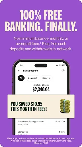 Скриншот 1 — Varo Bank: Online Banking