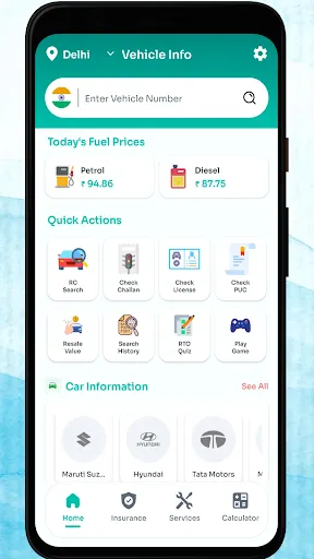 Скриншот 1 — RTO Vehicle Info App, Challan