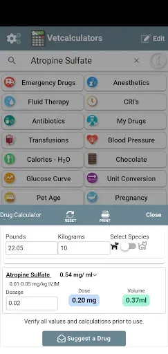 Скриншот 2 — Vetcalculators