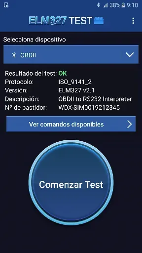 Скриншот 1 — ELM327 Test