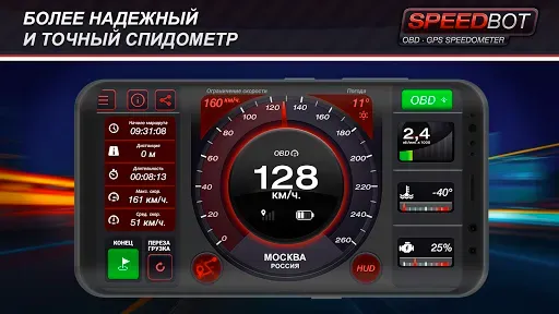 Скриншот 1 — Speedbot. спидометр GPS/OBD2