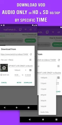 Скриншот 2 — Загрузчик видео для Twitch