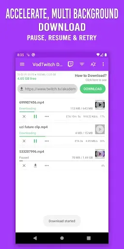Скриншот 3 — Загрузчик видео для Twitch