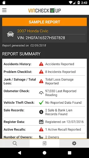 Скриншот 1 — VINCheckUp