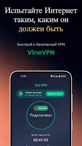 Скриншот 1 — Vine VPN: быстрый надёжный ВПН