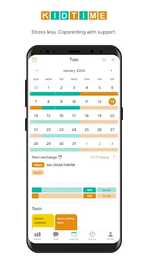 Скриншот 1 — Kidtime Coparent Calendar Chat