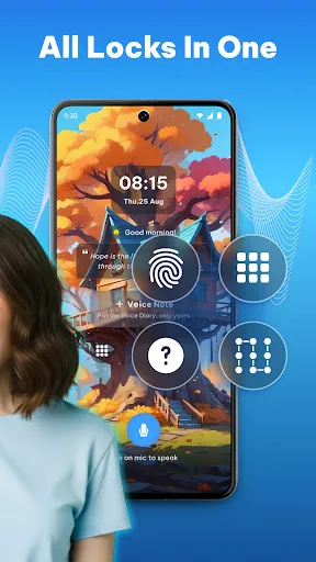 Скриншот 2 — Ai Voice Lock Screen - VoiceOS