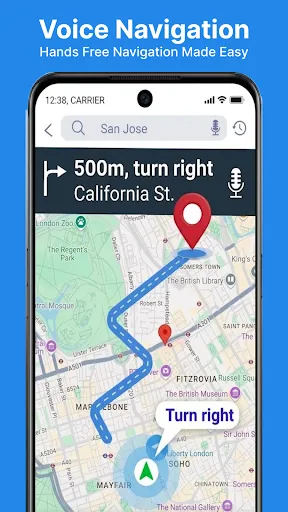 Скриншот 1 — Live Gps Voice Navigation App