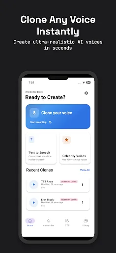 Скриншот 1 — Fish Audio: AI Voice Clone TTS