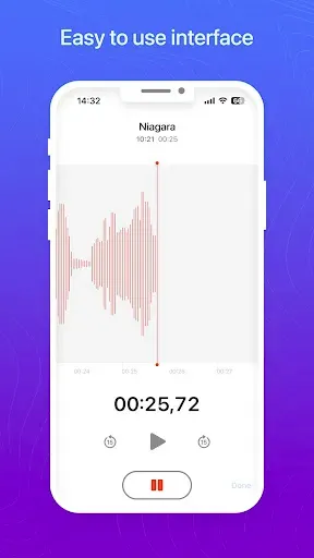 Скриншот 1 — Voice Recorder Phone 15, Memos