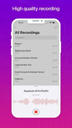 Скриншот 2 — Voice Recorder Phone 15, Memos