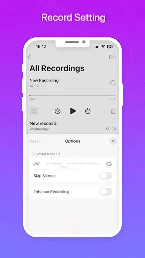 Скриншот 4 — Voice Recorder Phone 15, Memos