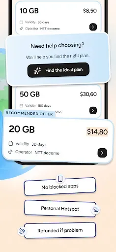 Скриншот 2 — voilà: Travel eSIM & Data