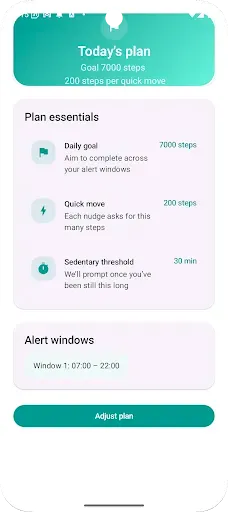 Скриншот 1 — Move More: Step Reminder App