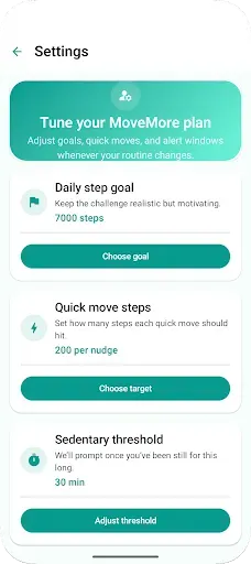 Скриншот 2 — Move More: Step Reminder App