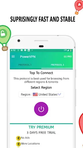 Скриншот 1 — Power VPN — быстро и безопасно