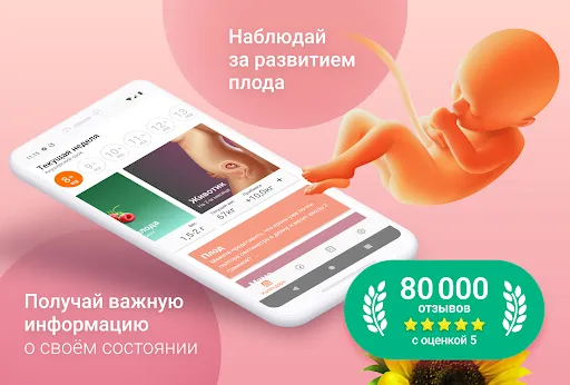 Скриншот 1 — Календарь беременности по дням
