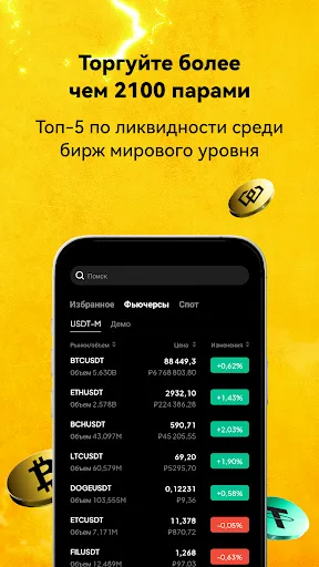 Скриншот 4 — WEEX - Биржа Bitcoin и крипто