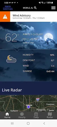 Скриншот 1 — FOX10 Weather Mobile Alabama