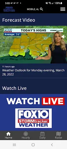 Скриншот 2 — FOX10 Weather Mobile Alabama