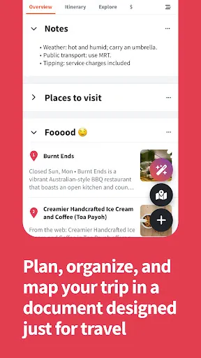 Скриншот 2 — Wanderlog - Trip Planner App