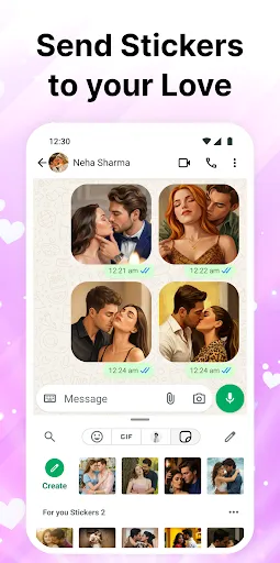 Скриншот 1 — Romantic Stickers – WAStickers