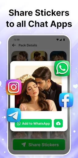 Скриншот 5 — Romantic Stickers – WAStickers