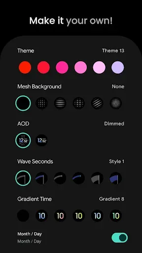 Скриншот 5 — Wave: Wear OS watch face