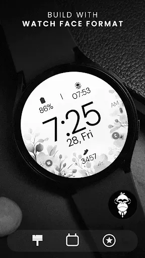 Скриншот 1 — Gray Floral elegant watch face