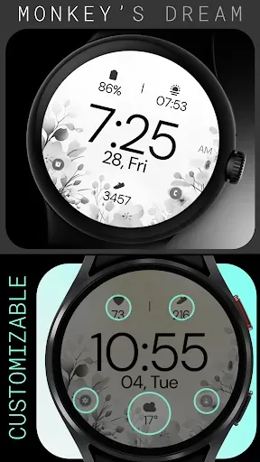 Скриншот 3 — Gray Floral elegant watch face