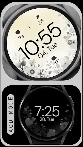 Скриншот 5 — Gray Floral elegant watch face