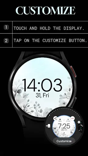 Скриншот 7 — Gray Floral elegant watch face