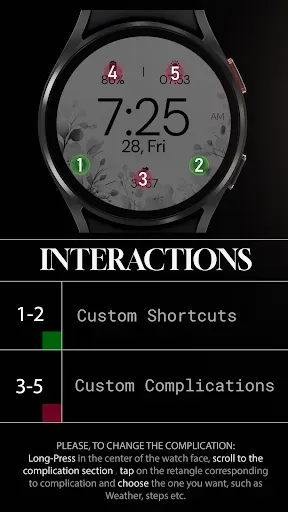 Скриншот 8 — Gray Floral elegant watch face