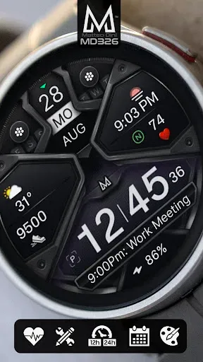 Скриншот 1 — MD326 3D Modern Watch Face