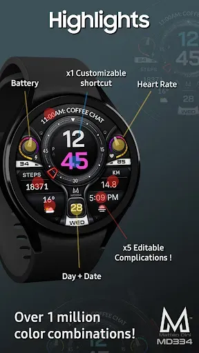 Скриншот 6 — MD334 Digital watch face