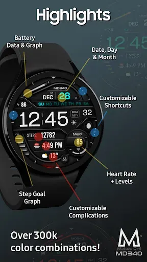 Скриншот 6 — MD340 Digital watch face