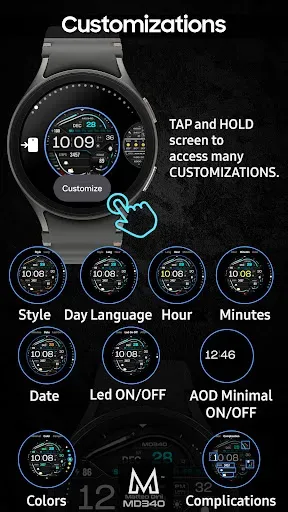 Скриншот 8 — MD340 Digital watch face
