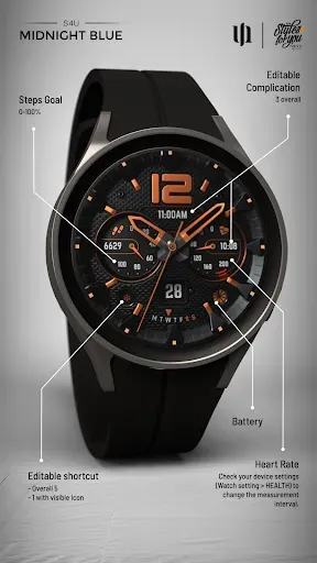 Скриншот 2 — S4U Midnight Blue - watch face