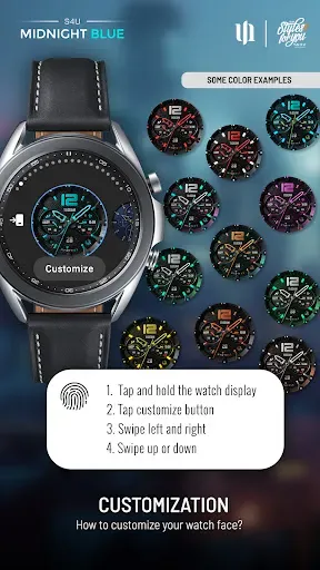 Скриншот 4 — S4U Midnight Blue - watch face