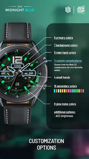 Скриншот 6 — S4U Midnight Blue - watch face