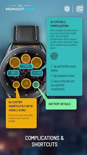 Скриншот 7 — S4U Midnight Blue - watch face