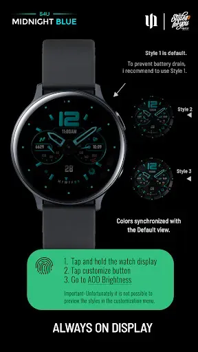 Скриншот 8 — S4U Midnight Blue - watch face