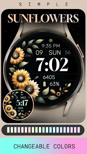 Скриншот 3 — Simple Sunflowers watch face