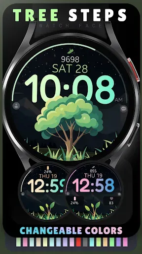 Скриншот 5 — Tree Steps digital watch face