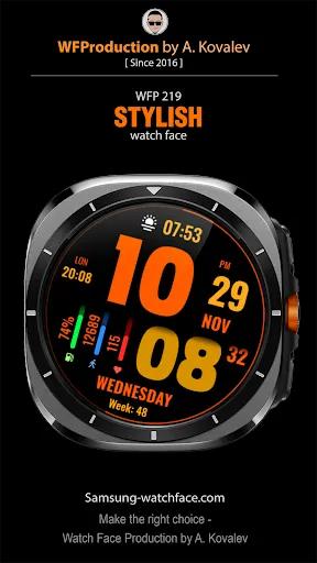 Скриншот 1 — WFP 219 Stylish watch face