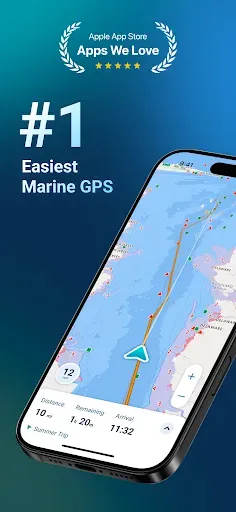 Скриншот 1 — Wavve Boating: Marine Boat GPS