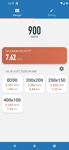 Скриншот 3 — Ductulator - HVAC Duct Sizing